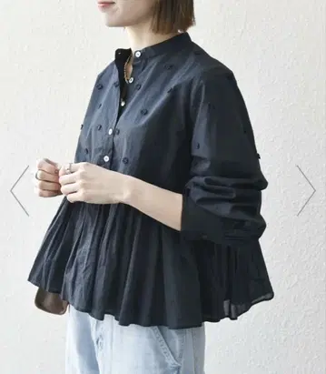 SHIPS any: 플라워 모티브 페플럼 개더 셔츠 블라우스