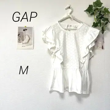 3436-3 갭 GAP 프릴 레이스 절개 티셔츠 M 코튼