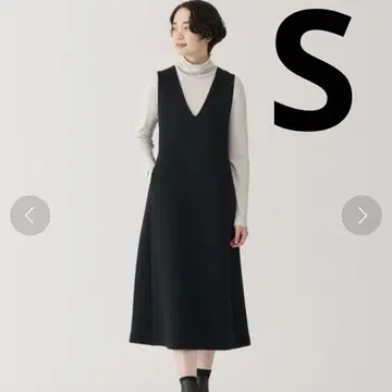 무인양품 여성 이중직 맨투맨 오버롤 스커트 S 블랙