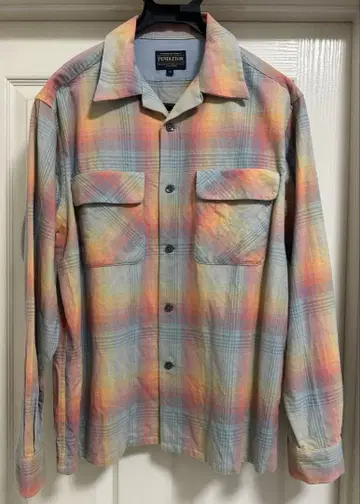 [새상품급] PENDLETON 오픈 카라 옴브레 체크 셔츠 좋은 배색