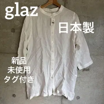 미사용 새상품 택 포함 글라즈 glaz 셔츠 원피스 린넨 일본제 프리