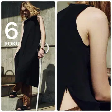 [새상품급] 6 ROKU ZIP DRESS 블랙 슬리브리스 원피스