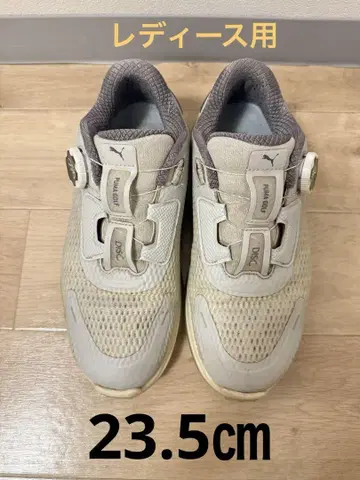 여성용 푸마 골프 나이트로 디스크 스파이크리스 신발 그레이 23.5cm