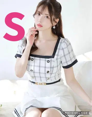 JEWELS 바이컬러 체크 원피스 S