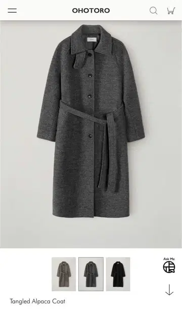 ohotoro Tangled Alpaca Coat gray
