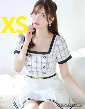 JEWELS 바이컬러 체크 원피스 XS