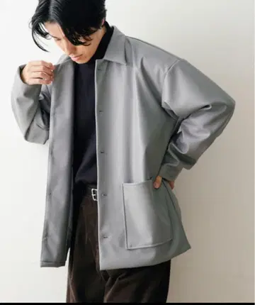 어반 리서치 커버올 레더 터치 커버올 자켓 남성용 그레이