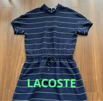 LACOSTE 네이비 스트라이프 폴로 드레스