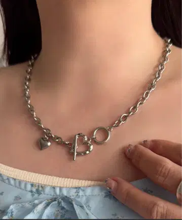 더블 하트 체인 목걸이