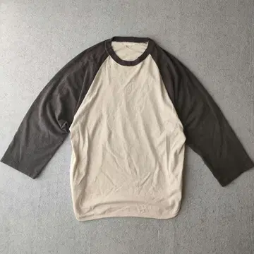 blurhms 7부 소매 래글런 T셔츠 투톤