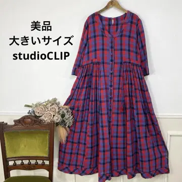 새상품급 빅 사이즈 studioCLIP 체크 원피스