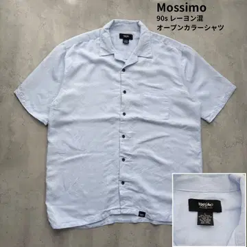 [ mossimo ] 90년대~ 레이온 오픈 카라 셔츠 블루 L 사이즈