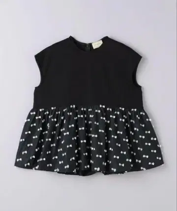 [새상품급] UNITED ARROWS 리본 컷 자카드 콤비 블라우스