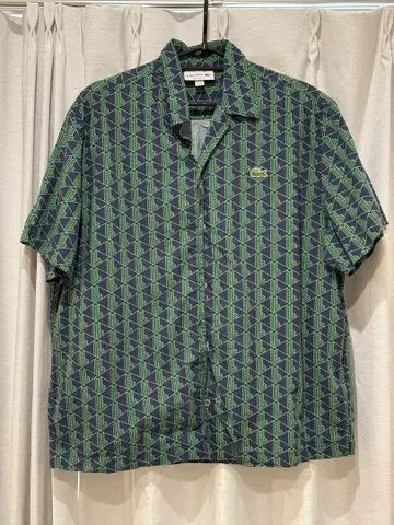 LACOSTE 기하학 패턴 반팔 셔츠 S/M