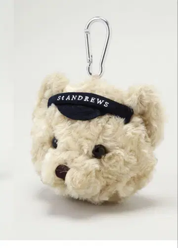 STANDREWS 곰돌이 볼 파우치 베이지 카라비너 포함