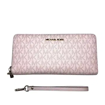 택 포함 새상품 MICHAEL KORS 핑크 장지갑 MK 로고