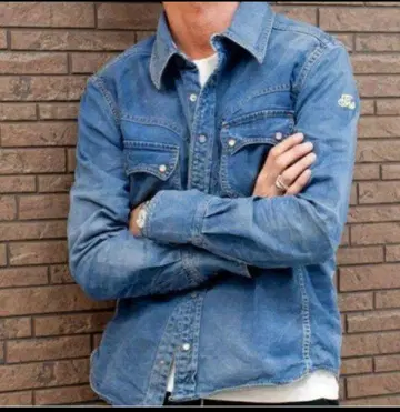 [ 야마시타 토모히사 착용 ] TMT 실크 혼방 인디고 라이트 데님 셔츠