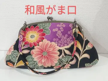 새상품급 일본풍 가마구치 백 복조리보다 귀여운 꽃무늬 유카타