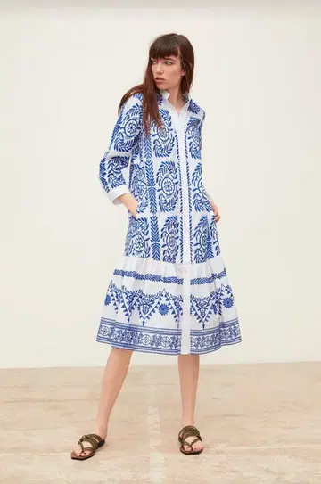 ZARA 자수 셔츠 원피스