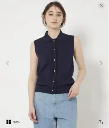 [ UNITED ARROWS ] 스캘럽 레이스 니트 베스트
