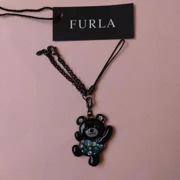 FURLA 곰돌이 참 블랙 키링