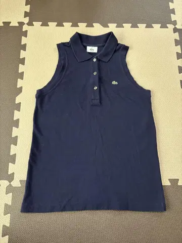LACOSTE 네이비 슬리브리스 피케 셔츠 탱크탑 원포인트