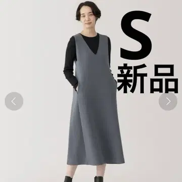 무인양품 여성 이중직 맨투맨 오버롤 스커트 여성S 차콜 그레이