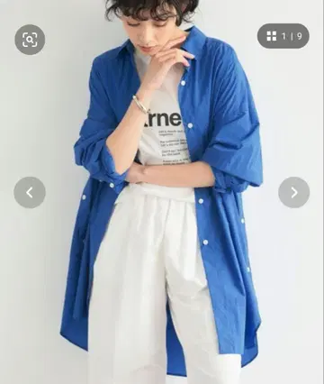 라이트 BIG 실루엣 셔츠 새상품급 블루