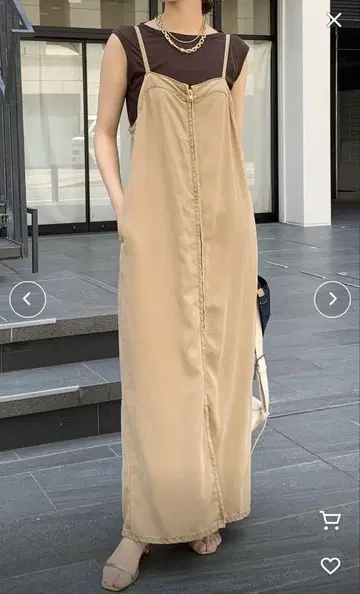 DouDou 리요셀 데님 멜빵 스커트
