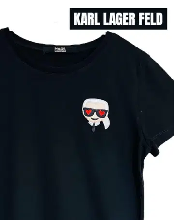 KARL LAGERFELD 블랙 반팔 티셔츠