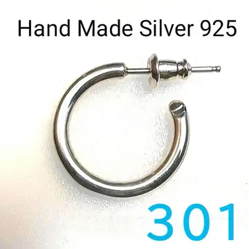2.5x18mm 왼쪽 귀 핸드메이드 925 후프 귀걸이 (301 사이즈)