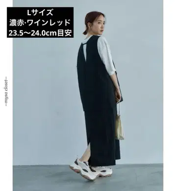 시마무라 다나카 리나 어글리 스니커즈 와인 레드 L
