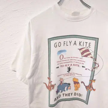 90년대 빈티지 백 에이커 숲 곰돌이 푸 싱글 스티치