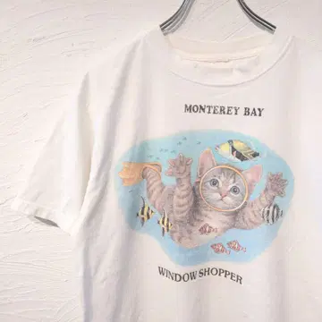 90년대 00년대 고양이 아트 티셔츠 캣 귀여운 해외 빈티지