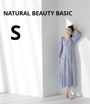 새상품 NATURAL BEAUTY BASIC 아트플라워 원피스 S
