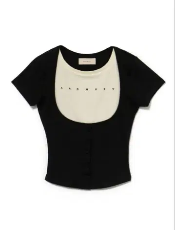 andmary Mary 로고 tops /black 앤드마리