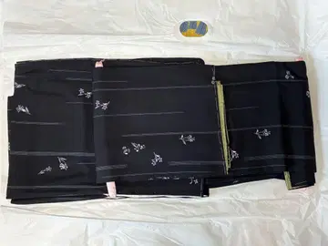 블랙 베이스 스트라이프 꽃무늬 화장 70 가드 가공 코몬 순수 실크