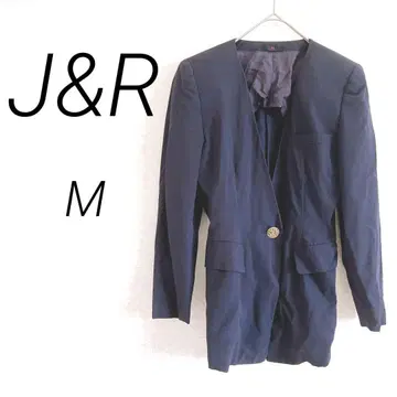 J&R 노카라 자켓 S 고급 버블 수트 일본제 네이비 레트로
