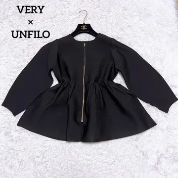 VERY UNFILO 콜라보 2WAY 페플럼 가디건 블랙 플레어