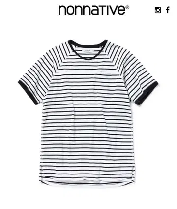 nonnative CYCLIST S/S TEE 화이트/블랙 보더