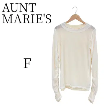 새상품급 AUNT MARIE'S 베이지 화이트 긴팔 티셔츠 F