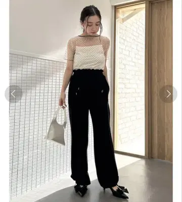 새상품급 SNIDEL 스나이델 더블 리본 스웨트 팬츠