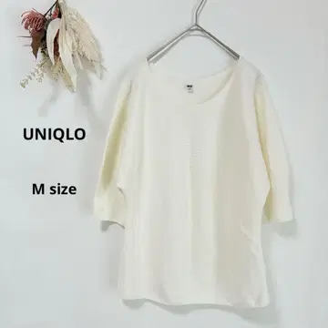 유니클로 UNIQLO 3D 코튼 볼륨 슬리브 스웨터 화이트 M
