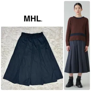 MHL. 롱 스커트 플리츠 차콜 그레이 2023년 모델 사이즈 0
