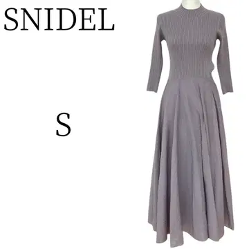 SNIDEL 스나이델 톤 다운 퍼플 롱 니트 원피스 S