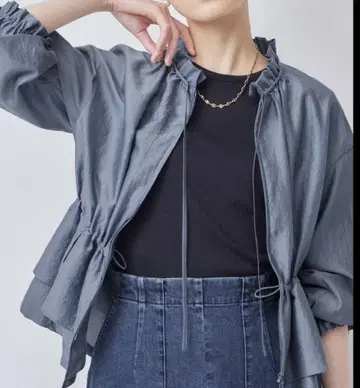쿠미쿄쿠 워셔블 주름이 잘 가지 않는 시어 블루종