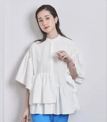UNITED ARROWS 불규칙 페플럼 블라우스