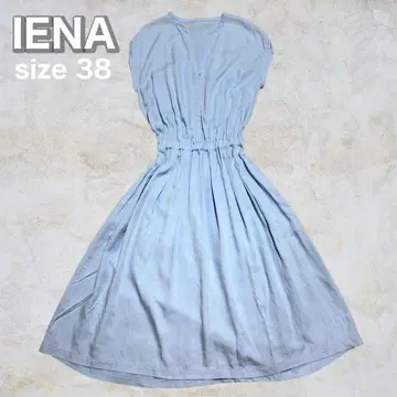 새상품급 IENA 스키퍼 셔츠 원피스 롱 원피스 선명한 스카이블루 블루