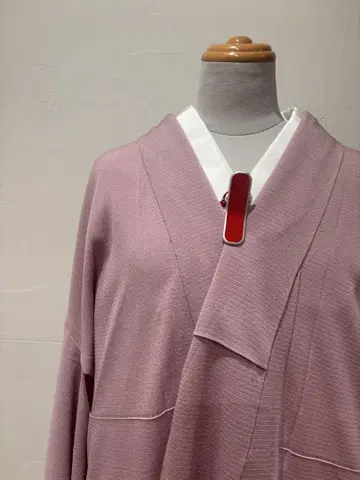 여름 기모노 명주 이로무지 순수 실크 옷깃에 얼룩 있음 중고