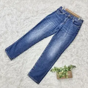 고품질 [ MUJI ] 무인양품 슬림 스트레이트 데님 팬츠 인디고 W24
